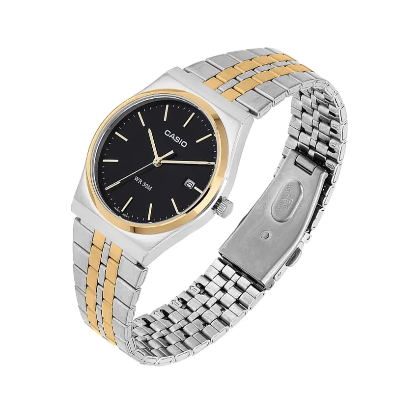 Casio Japan Enticer Black Dial Two-tone Men's Watch- MTP-B145SG-1AV